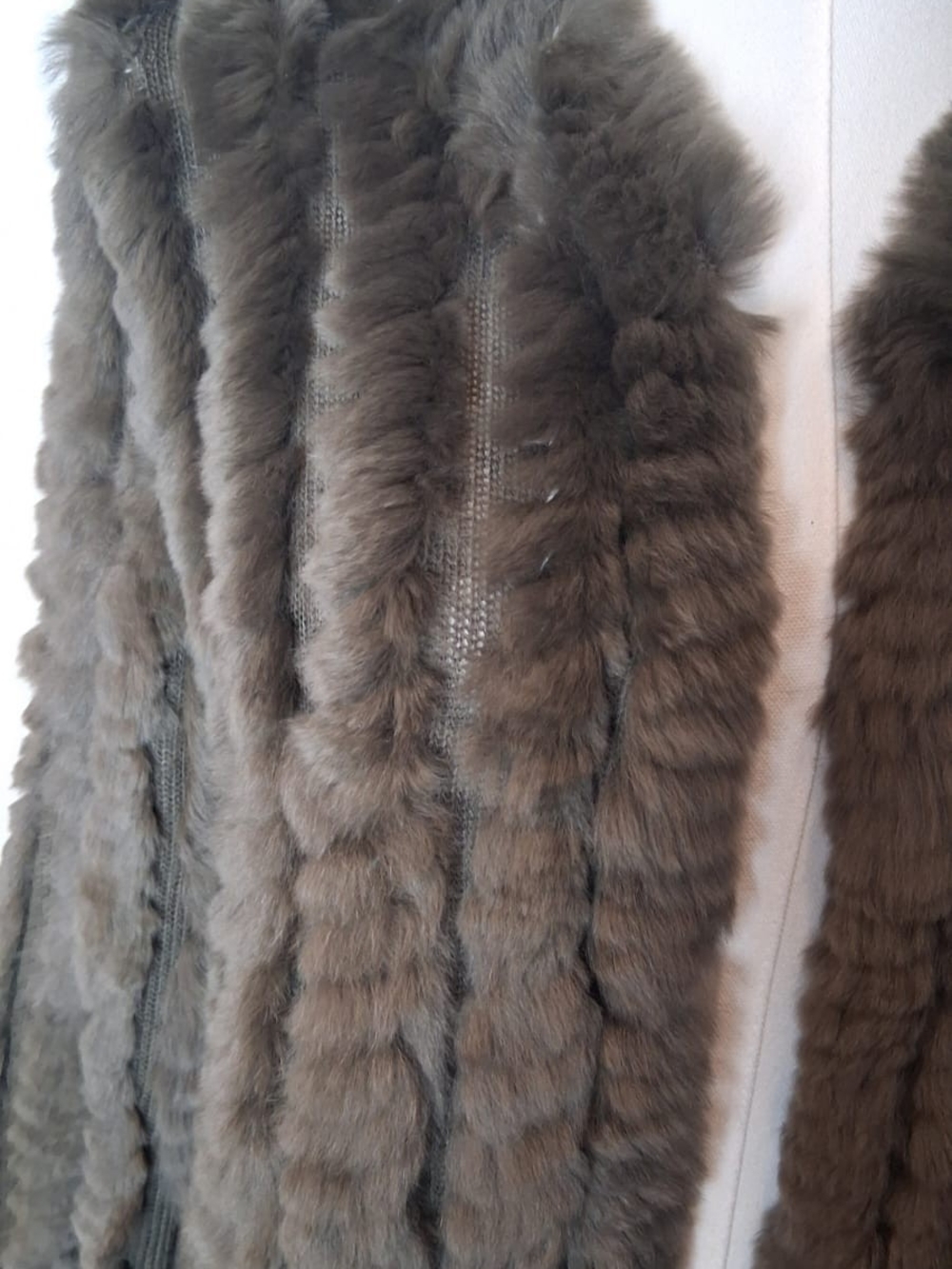 Heartloom Rosa Genuine Rex Rabbit Fur Ribbed Knit Jacket — Size Small - Picture 2 of 8